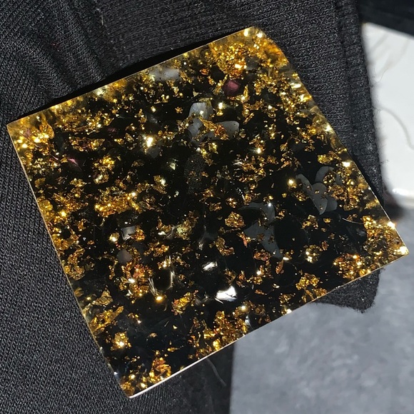 New Orgonite Resin Encased Amethyst Sphere TreeofLife Gold Leaf Crystal Pyramid - Picture 10 of 16